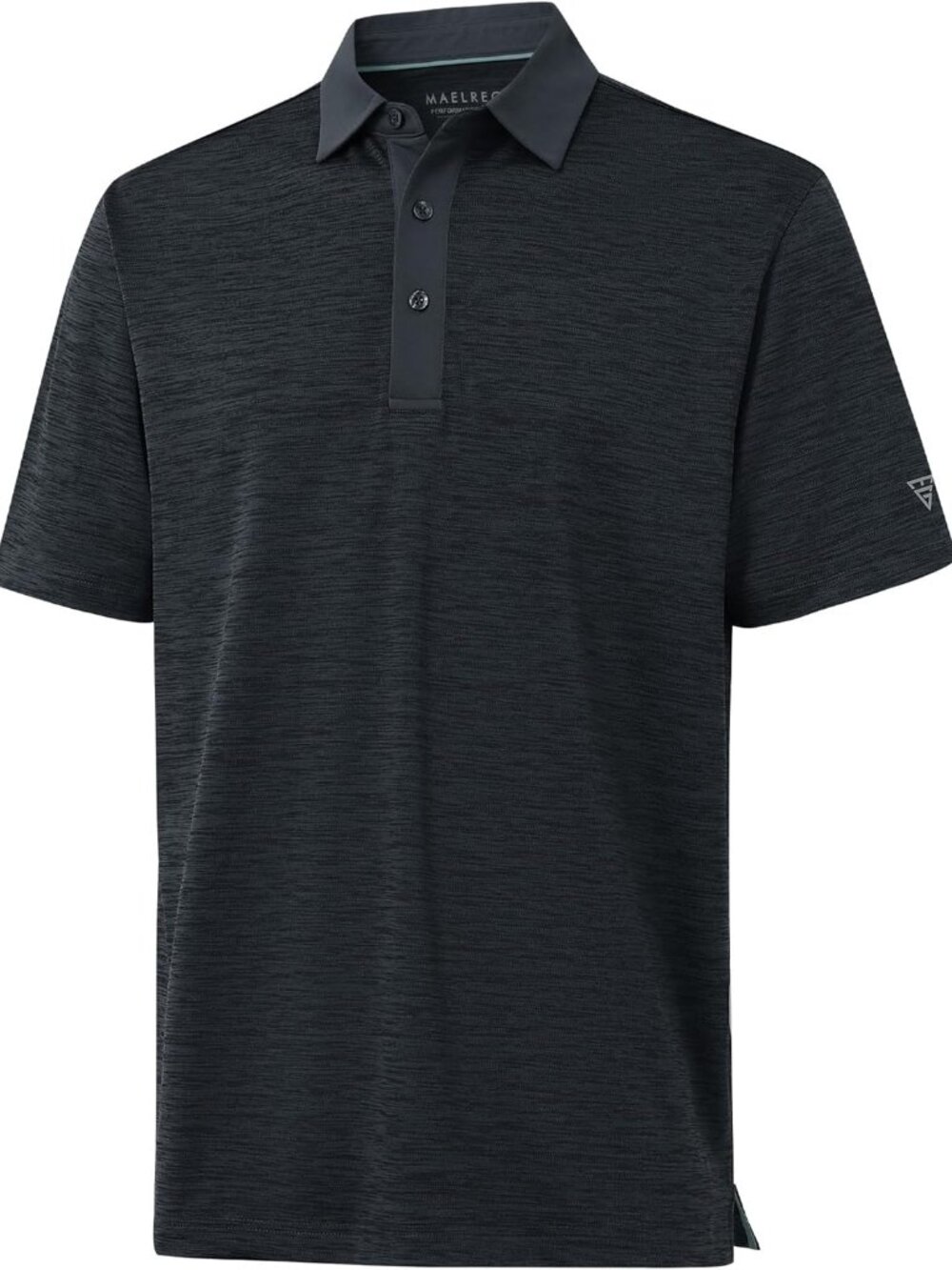 MenDark Grey/Black HeatherDry Fit Heather Pique Polo Shirt Moisture Wicking Casu